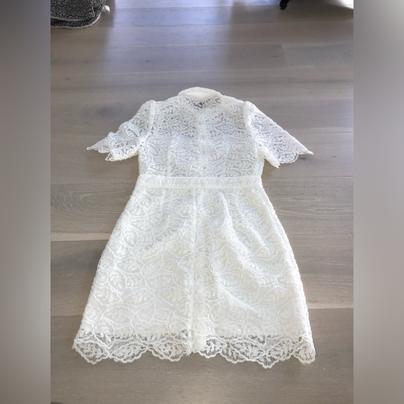 Sandro white live lace button down dress sz 36 - Picture 16 of 16
